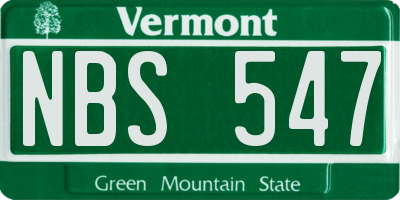 VT license plate NBS547