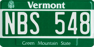 VT license plate NBS548