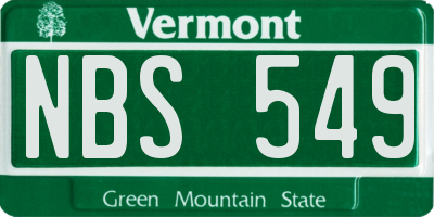 VT license plate NBS549