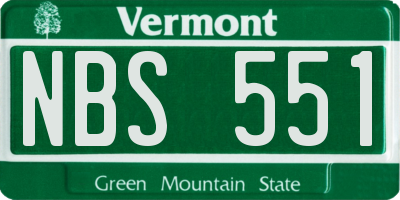 VT license plate NBS551