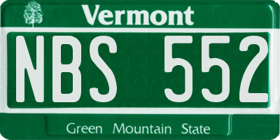 VT license plate NBS552
