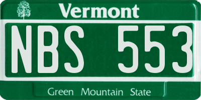 VT license plate NBS553