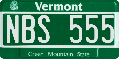 VT license plate NBS555