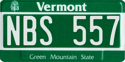 VT license plate NBS557
