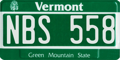 VT license plate NBS558