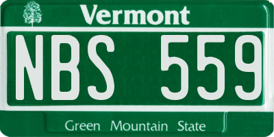 VT license plate NBS559