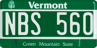 VT license plate NBS560