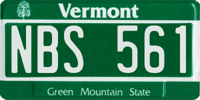 VT license plate NBS561