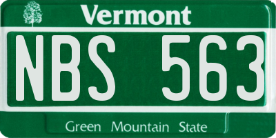 VT license plate NBS563