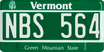 VT license plate NBS564