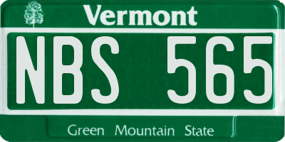 VT license plate NBS565