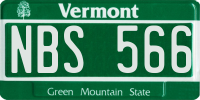 VT license plate NBS566