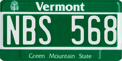 VT license plate NBS568