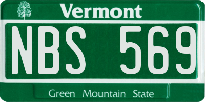 VT license plate NBS569