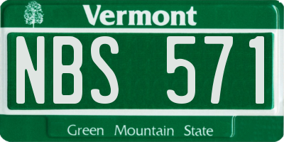 VT license plate NBS571