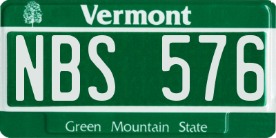 VT license plate NBS576