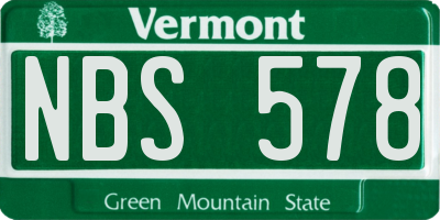 VT license plate NBS578