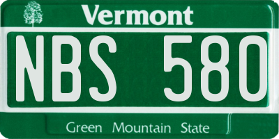 VT license plate NBS580