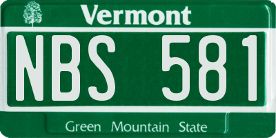 VT license plate NBS581
