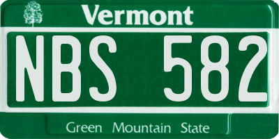 VT license plate NBS582