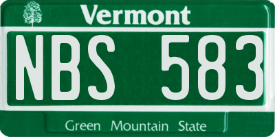 VT license plate NBS583