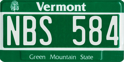VT license plate NBS584