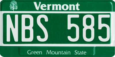 VT license plate NBS585