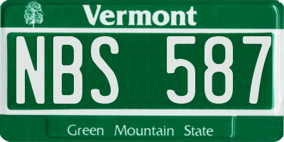 VT license plate NBS587