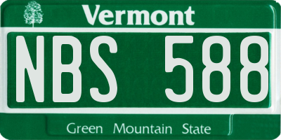 VT license plate NBS588