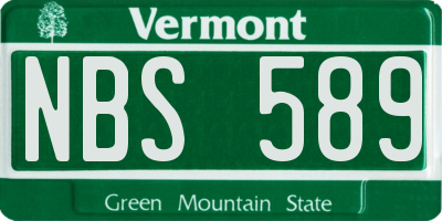 VT license plate NBS589