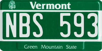 VT license plate NBS593