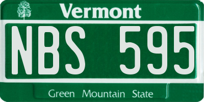 VT license plate NBS595