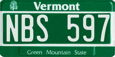 VT license plate NBS597