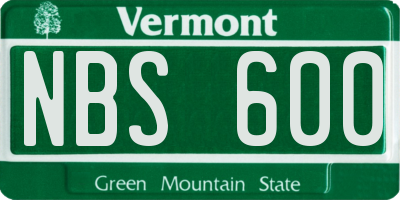 VT license plate NBS600