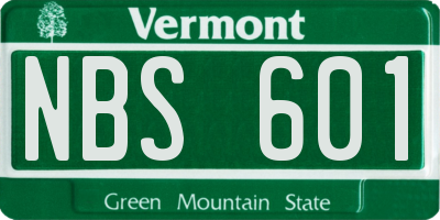 VT license plate NBS601
