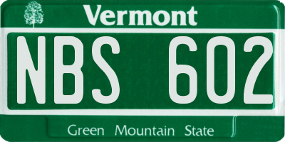 VT license plate NBS602