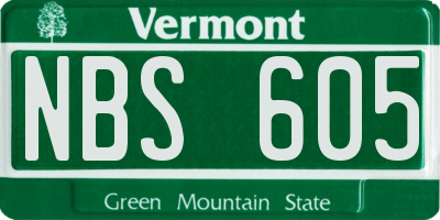 VT license plate NBS605