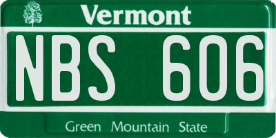 VT license plate NBS606