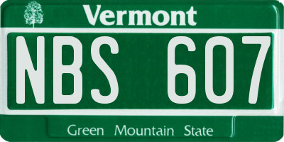 VT license plate NBS607