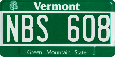 VT license plate NBS608