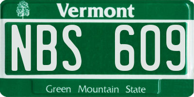 VT license plate NBS609