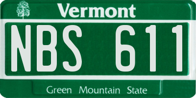 VT license plate NBS611