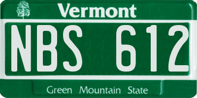 VT license plate NBS612