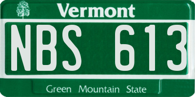 VT license plate NBS613
