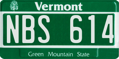 VT license plate NBS614