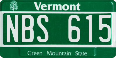 VT license plate NBS615