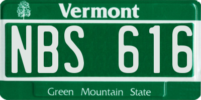 VT license plate NBS616