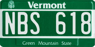VT license plate NBS618