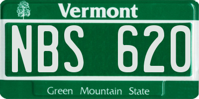 VT license plate NBS620