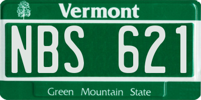 VT license plate NBS621
